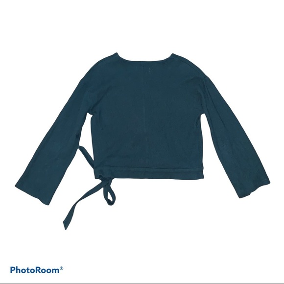 Madewell Texture & Thread Green Wrap Top size Small - Picture 6 of 9